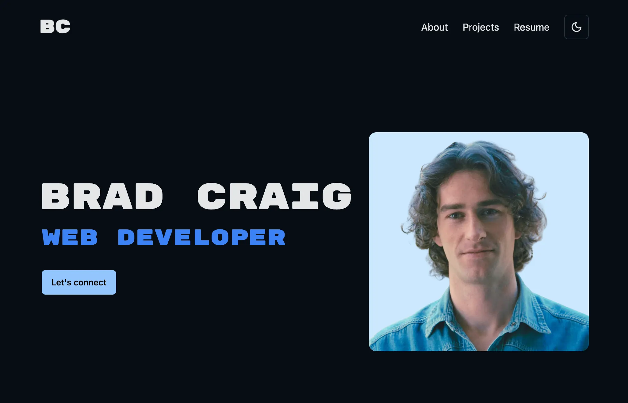 brad craig home page screenshot