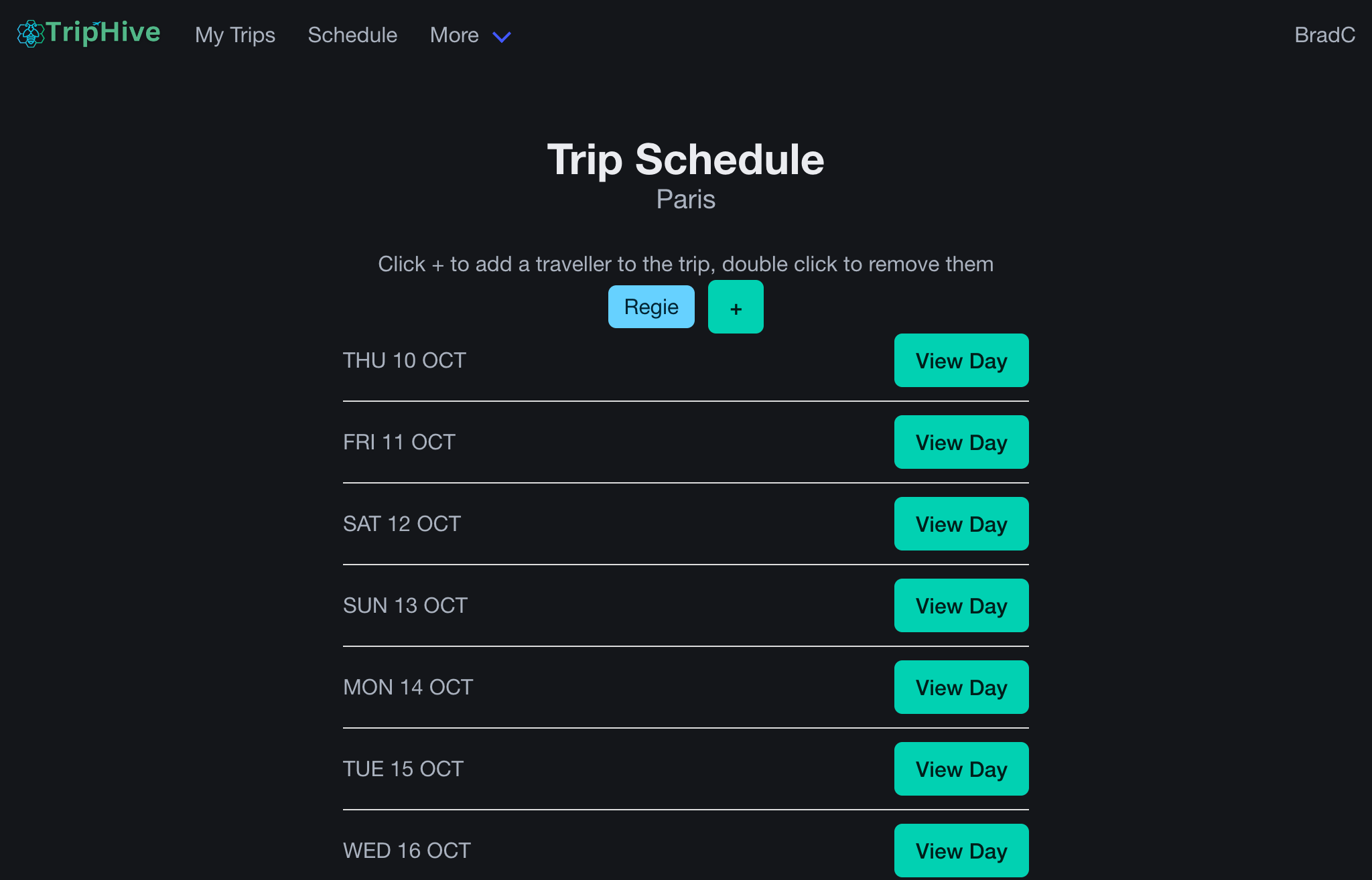 schedule page